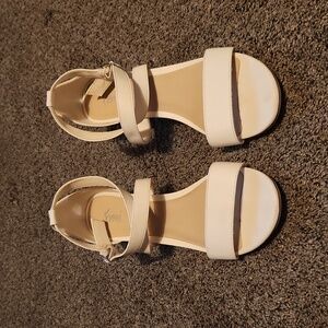 White new short heels